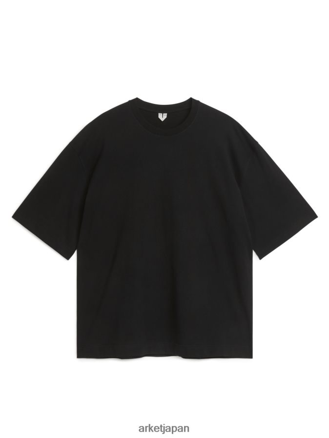 ARKET オーバーサイズの軽量Tシャツ 女性 黒 080DVR1031 衣類