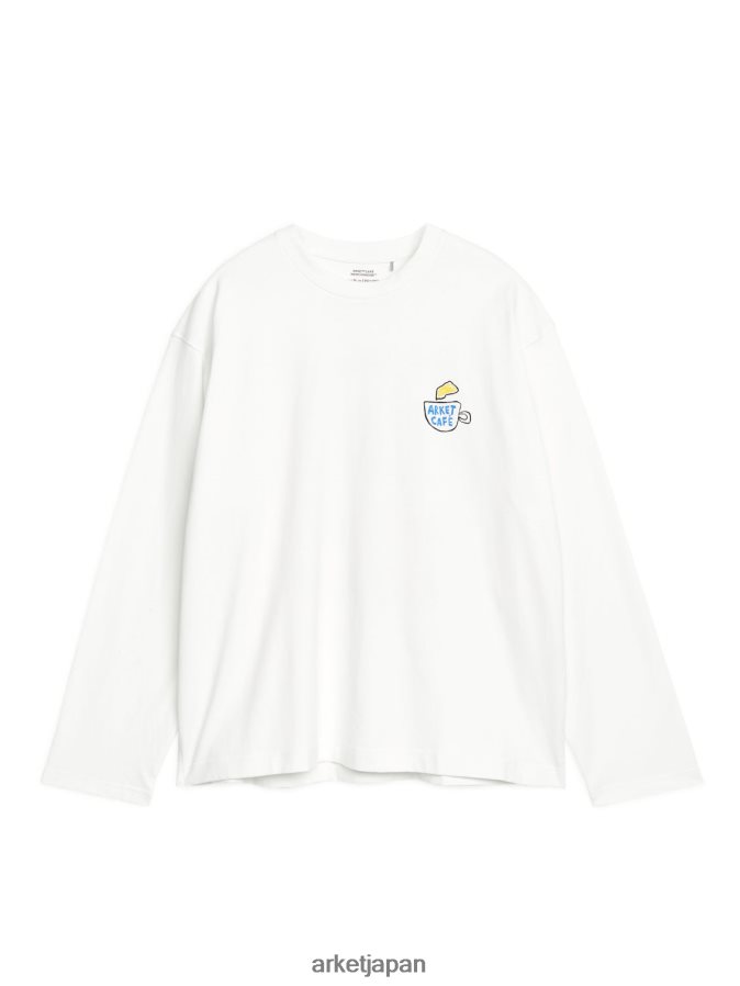 ARKET カフェ長袖Tシャツ 女性 白 080DVR1038 衣類