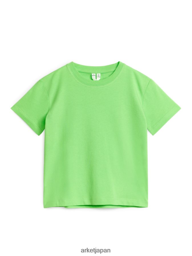 ARKET クルーネックTシャツ 子供たち 明るい緑色 080DVR1472 衣類