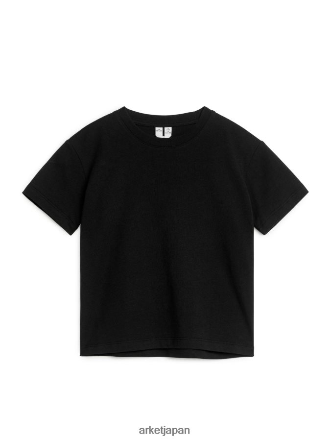 ARKET クルーネックTシャツ 子供たち 黒 080DVR1490 衣類