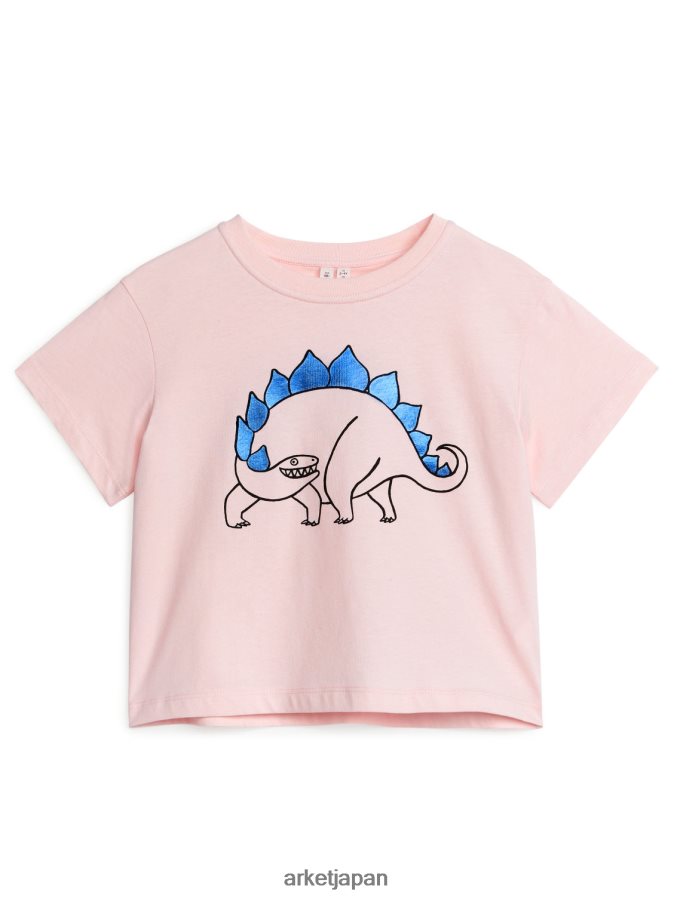 ARKET ワイドフィットTシャツ 子供たち ベージュ/ディノ 080DVR1510 衣類