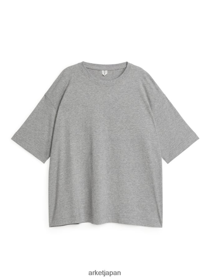 ARKET オーバーサイズTシャツ 女性 グレーメランジ 080DVR276 衣類