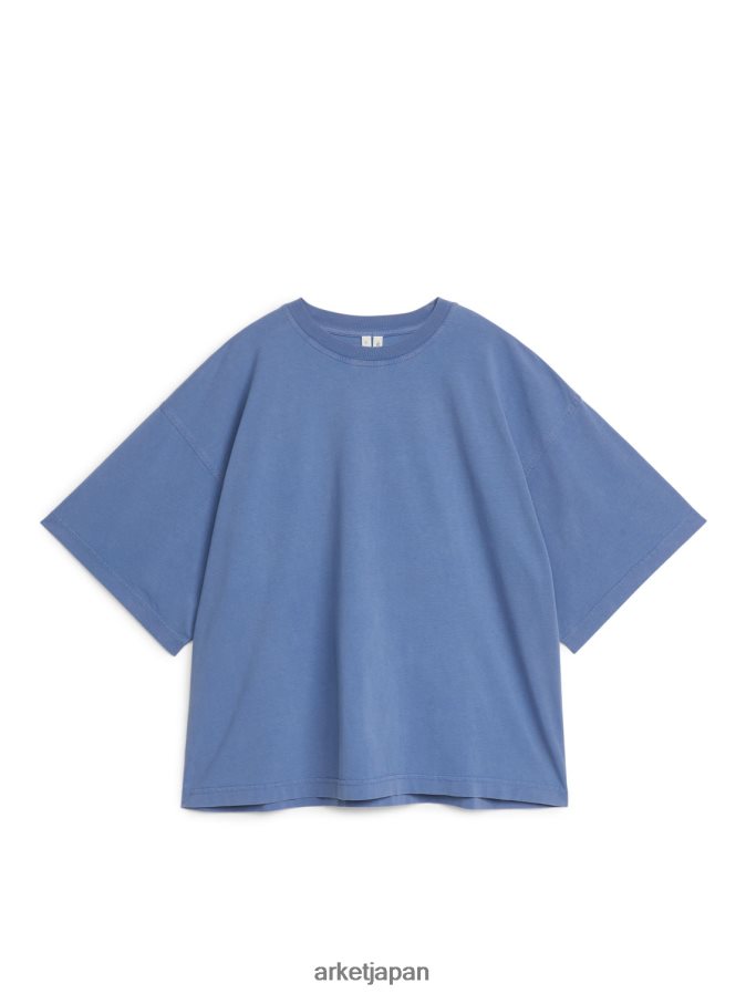 ARKET コットンTシャツ 女性 青 080DVR305 衣類