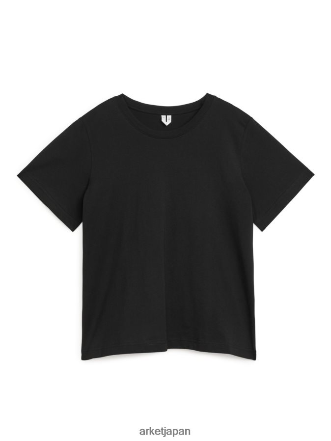 ARKET ボクシーなTシャツ 女性 黒 080DVR370 衣類