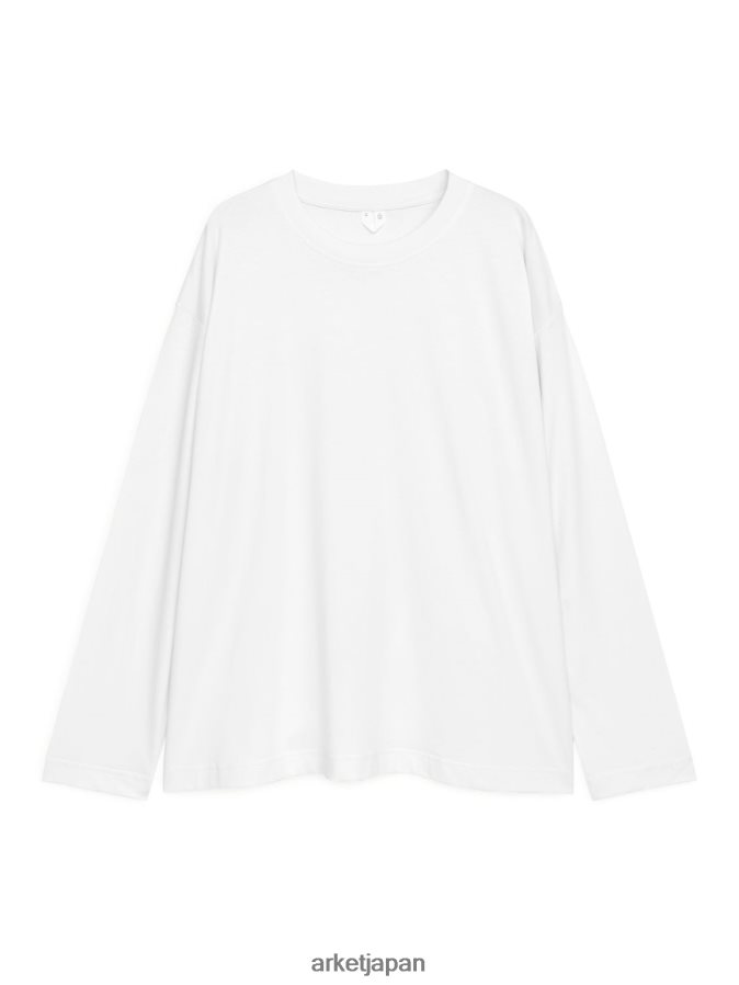 ARKET オーバーサイズ ピマコットン Tシャツ 女性 白 080DVR386 衣類