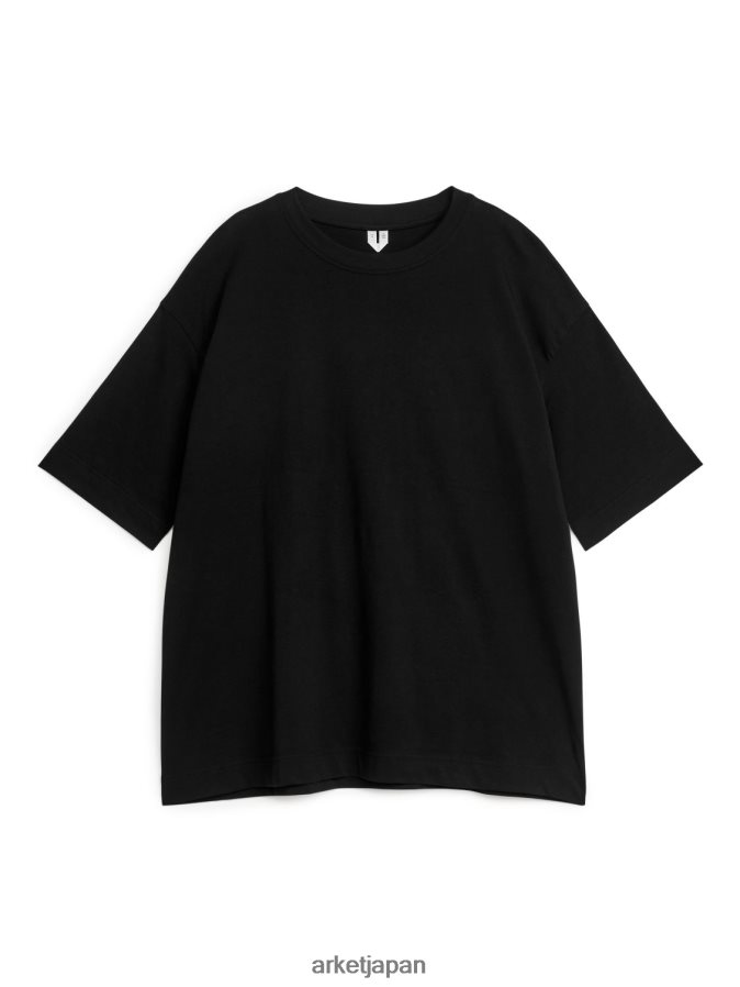 ARKET オーバーサイズTシャツ 女性 黒 080DVR389 衣類