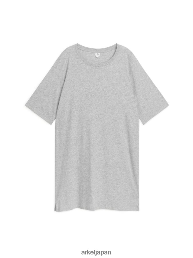 ARKET 寝間着Tシャツ 女性 グレーメランジ 080DVR525 衣類